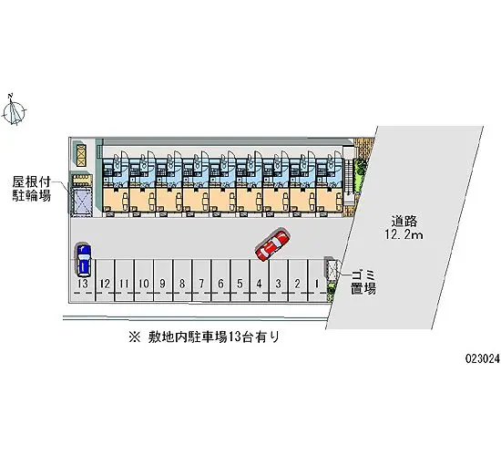 ★手数料０円★河北郡津幡町北中条　月極駐車場（LP）
